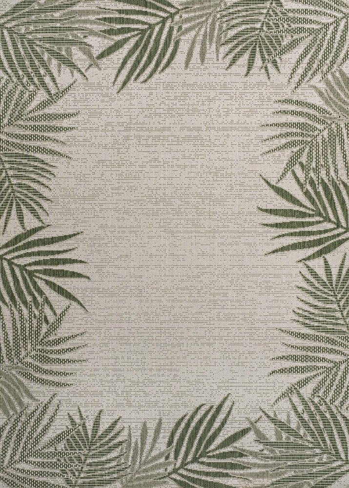 3' X 5' Green And Cream Floral Indoor Outdoor Area Rug HomeRoots