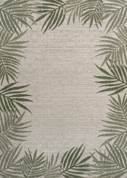 3' X 5' Green And Cream Floral Indoor Outdoor Area Rug HomeRoots