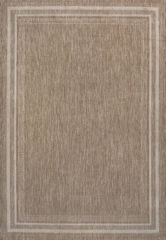 5' X 8' Beige And Cream Indoor Outdoor Area Rug