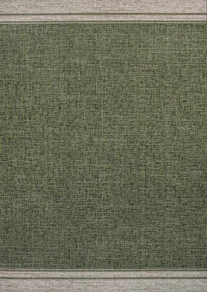 3' X 5' Green And Cream Indoor Outdoor Area Rug — view 1