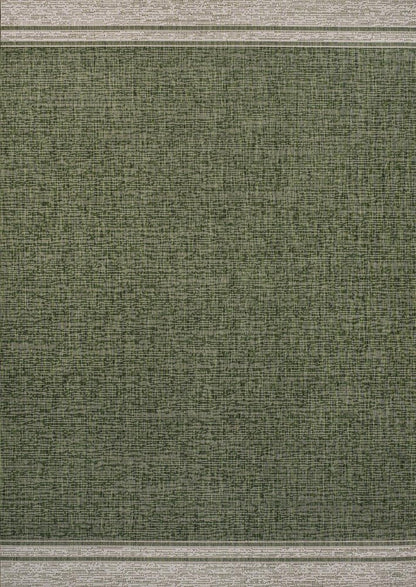 5' X 8' Green And Cream Indoor Outdoor Area Rug HomeRoots