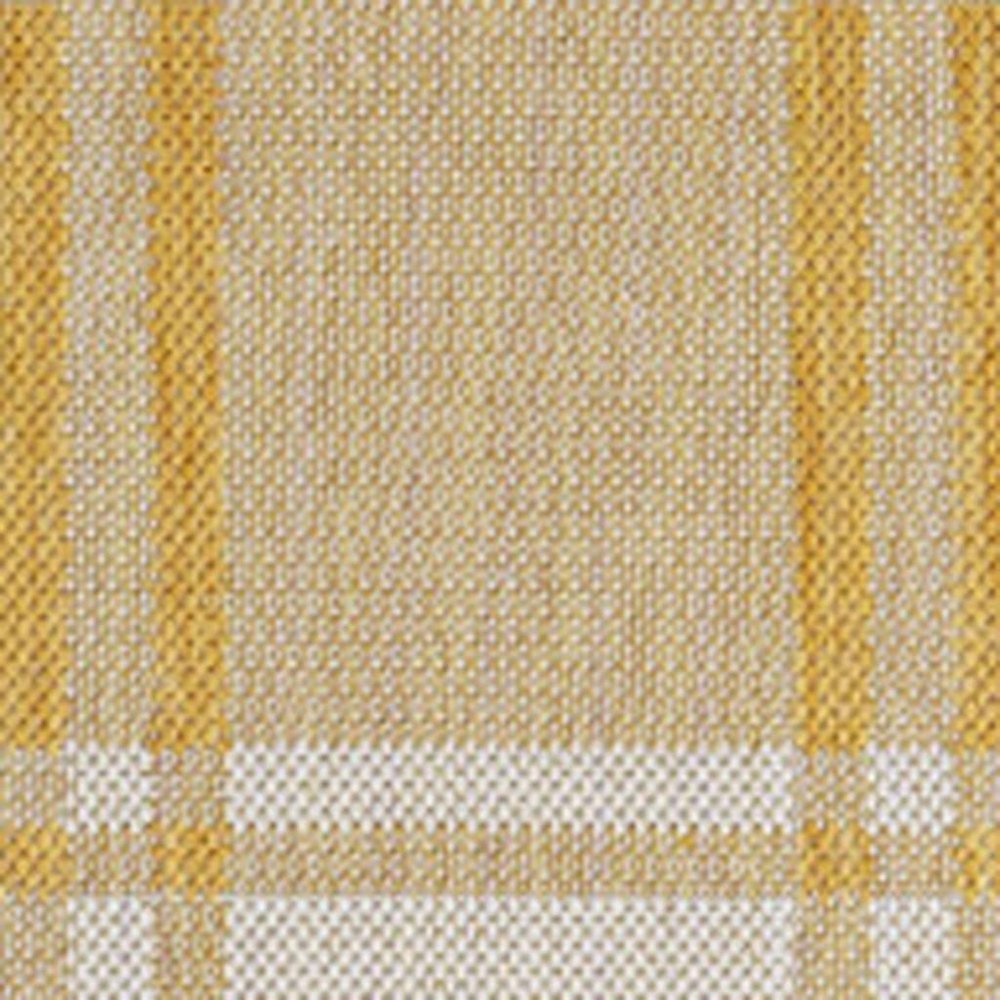 3' X 5' Yellow And Cream Gingham Indoor Outdoor Area Rug — view 2