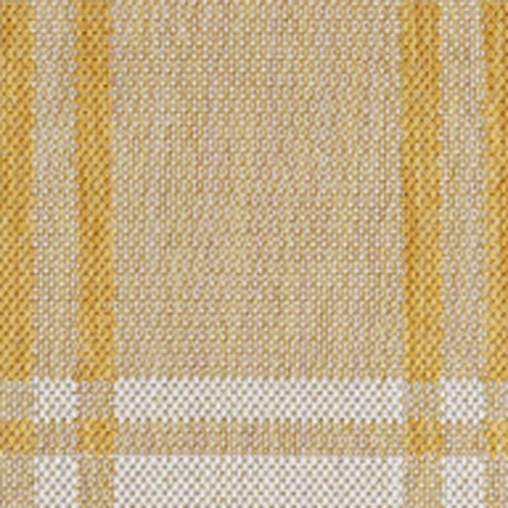 4' X 6' Yellow And Cream Gingham Indoor Outdoor Area Rug — view 5