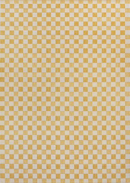 8' X 10' Yellow And Cream Geometric Indoor Outdoor Area Rug HomeRoots