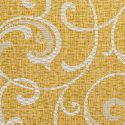 8' X 10' Yellow And Cream Floral Indoor Outdoor Area Rug HomeRoots