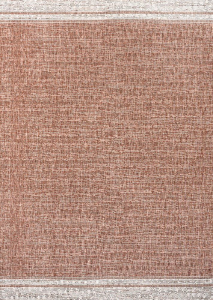 3' X 5' Salmon And Cream Indoor Outdoor Area Rug