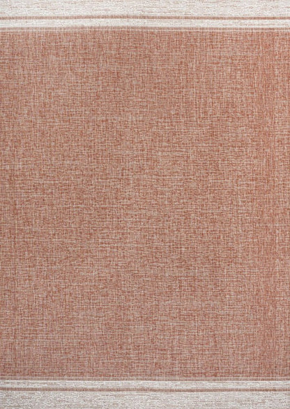 5' X 8' Salmon And Cream Indoor Outdoor Area Rug HomeRoots