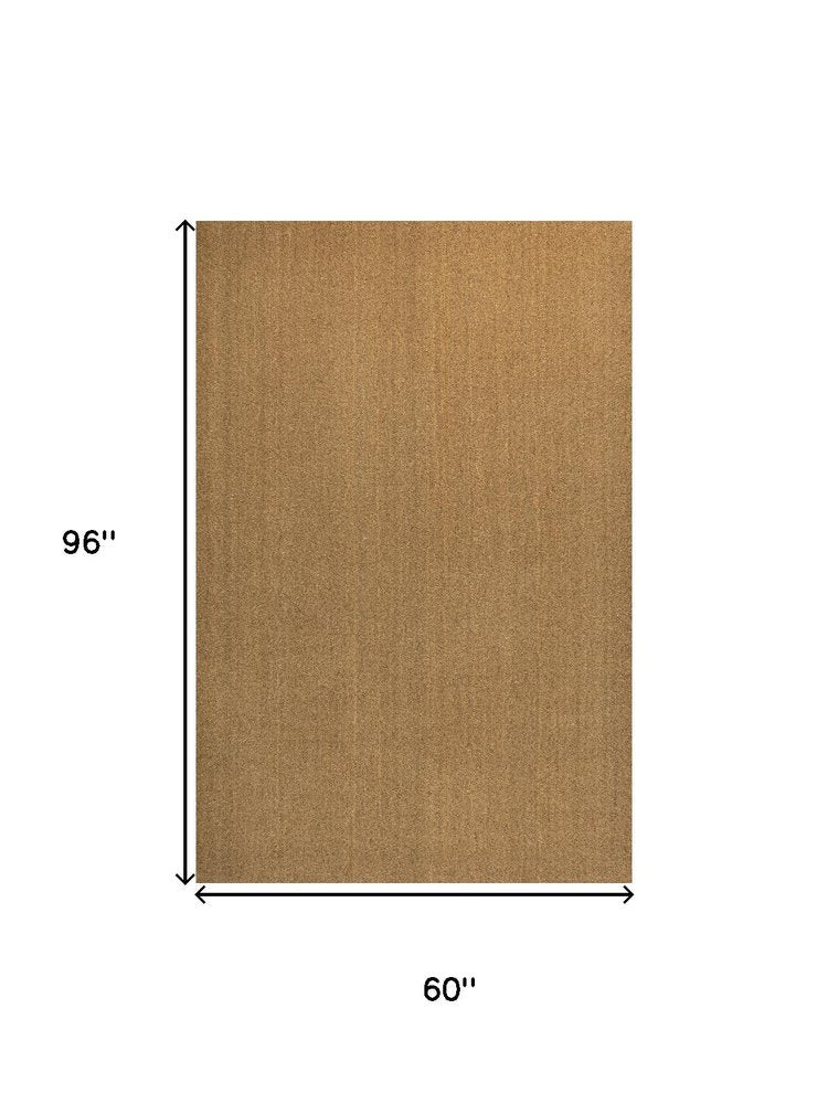 5' X 8' Light Brown Indoor Outdoor Area Rug — view 4