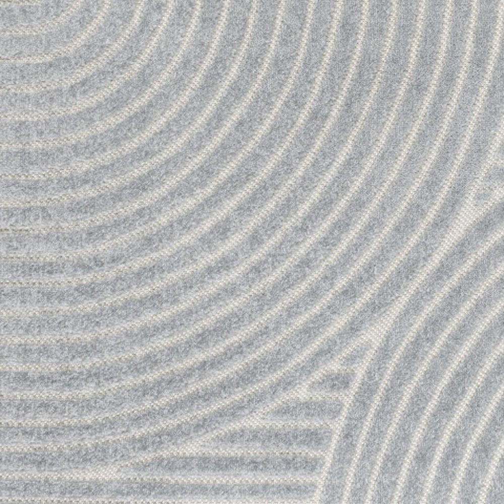 8' X 10' Light Blue And Cream Striped Indoor Outdoor Area Rug HomeRoots