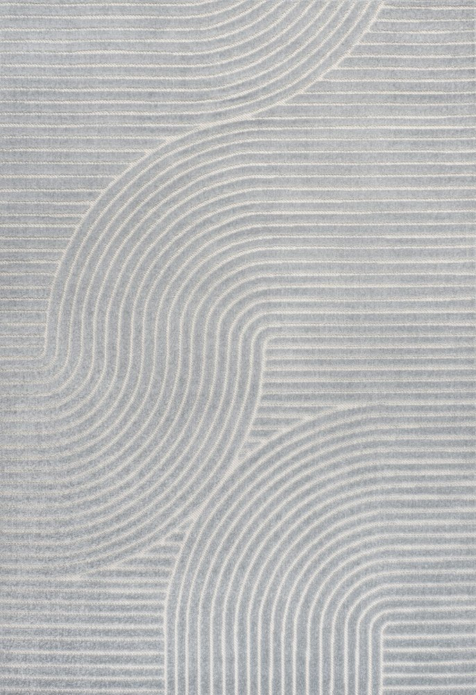 8' X 10' Light Blue And Cream Striped Indoor Outdoor Area Rug HomeRoots