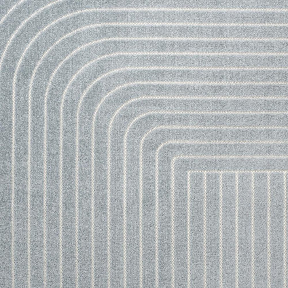 8' X 10' Light Blue And Cream Striped Indoor Outdoor Area Rug HomeRoots