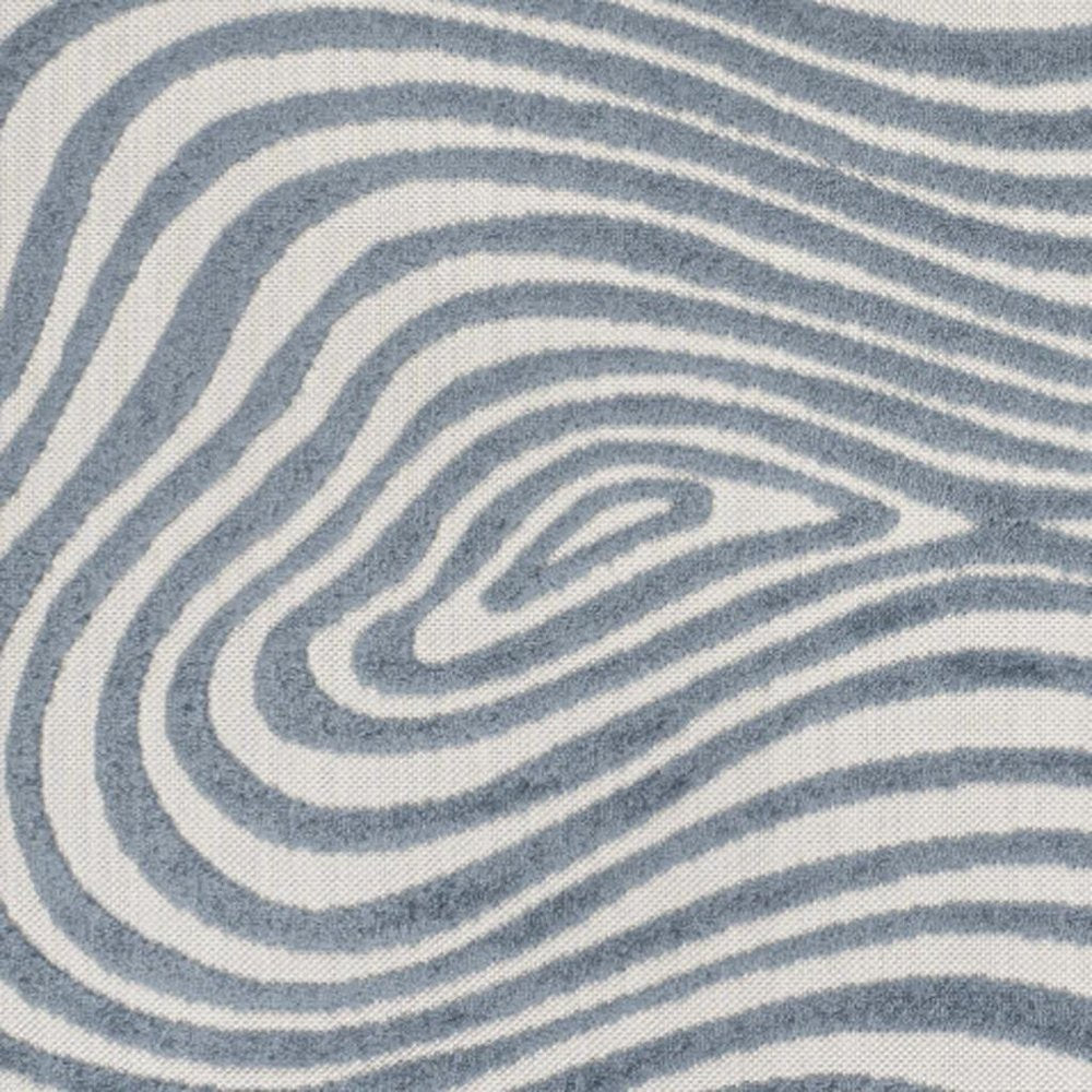 8' X 10' Dark Blue And Cream Abstract Indoor Outdoor Area Rug — view 4