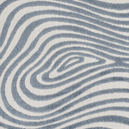 8' X 10' Dark Blue And Cream Abstract Indoor Outdoor Area Rug HomeRoots