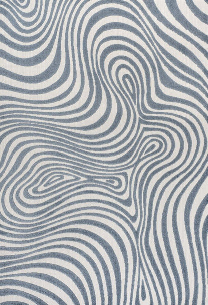 8' X 10' Dark Blue And Cream Abstract Indoor Outdoor Area Rug HomeRoots