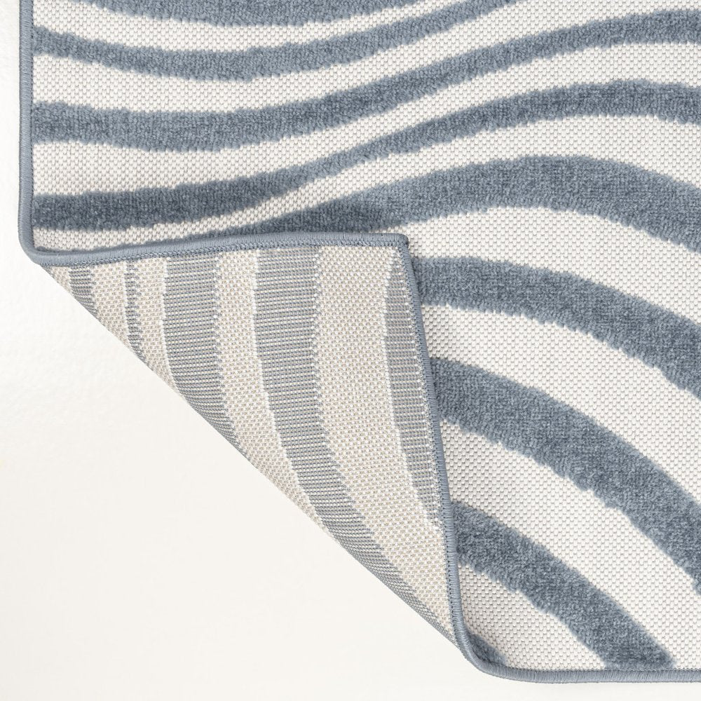 8' X 10' Dark Blue And Cream Abstract Indoor Outdoor Area Rug — view 25