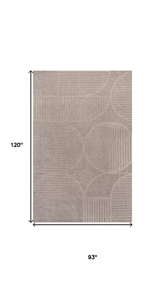 8' X 10' Taupe And Beige Striped Indoor Outdoor Area Rug HomeRoots