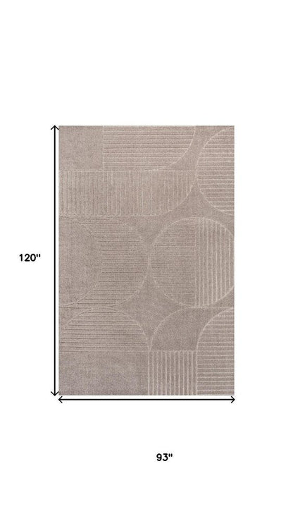 8' X 10' Taupe And Beige Striped Indoor Outdoor Area Rug HomeRoots