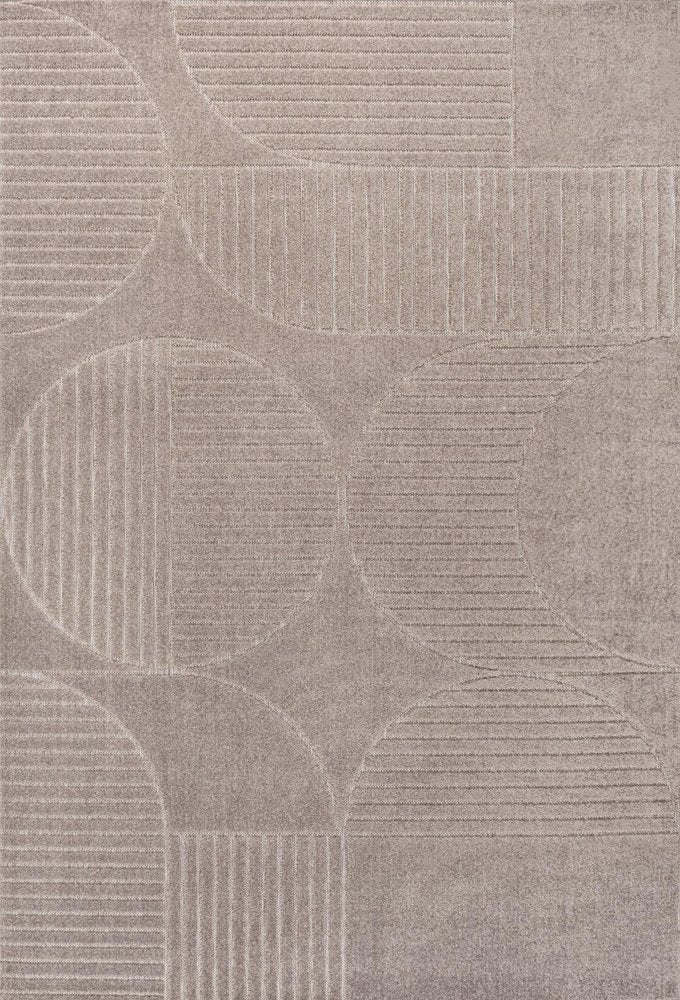 8' X 10' Taupe And Beige Striped Indoor Outdoor Area Rug HomeRoots