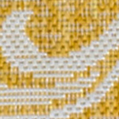 8' Yellow And Cream Floral Indoor Outdoor Runner Rug HomeRoots