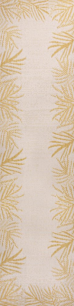 8' Yellow And Cream Floral Indoor Outdoor Runner Rug HomeRoots