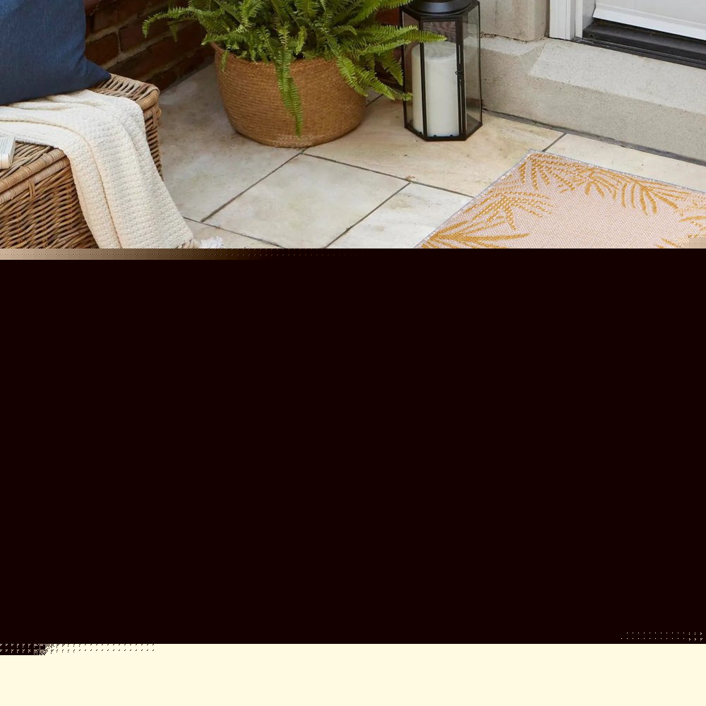 8' Yellow And Cream Floral Indoor Outdoor Runner Rug