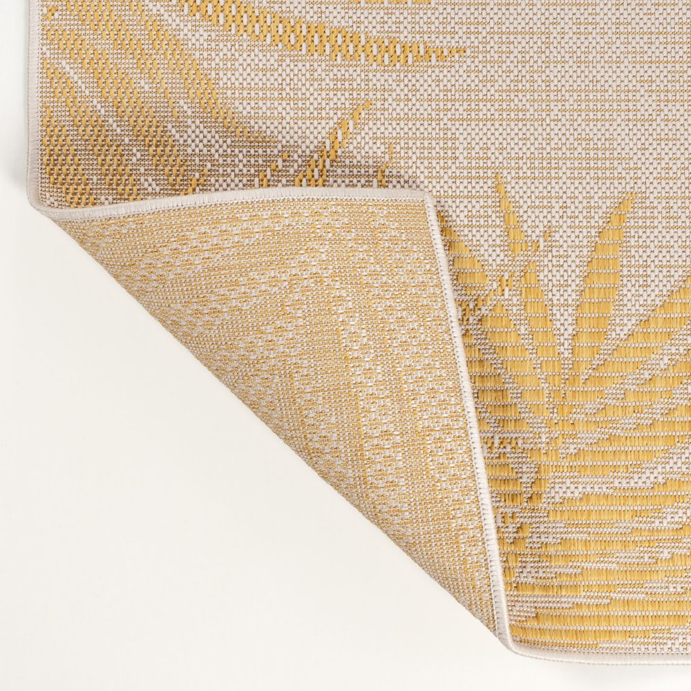 8' Yellow And Cream Floral Indoor Outdoor Runner Rug HomeRoots