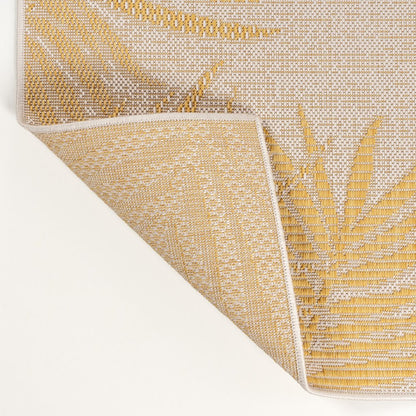 8' Yellow And Cream Floral Indoor Outdoor Runner Rug HomeRoots