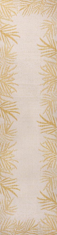 8' Yellow And Cream Floral Indoor Outdoor Runner Rug HomeRoots
