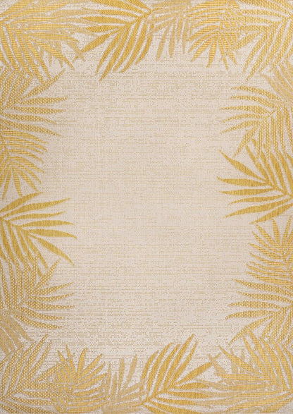 4' X 6' Yellow And Cream Floral Indoor Outdoor Area Rug HomeRoots