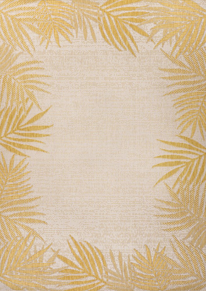 5' X 8' Yellow And Cream Floral Indoor Outdoor Area Rug HomeRoots