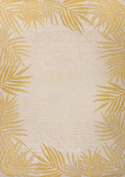 5' X 8' Yellow And Cream Floral Indoor Outdoor Area Rug HomeRoots