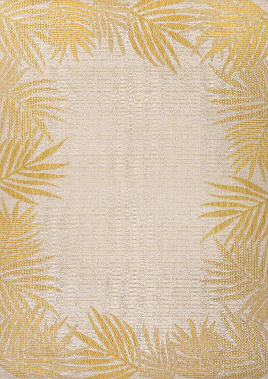 5' X 8' Yellow And Cream Floral Indoor Outdoor Area Rug HomeRoots