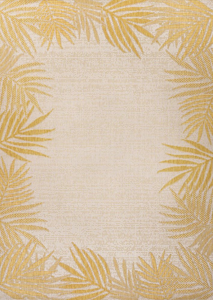 5' X 8' Yellow And Cream Floral Indoor Outdoor Area Rug HomeRoots
