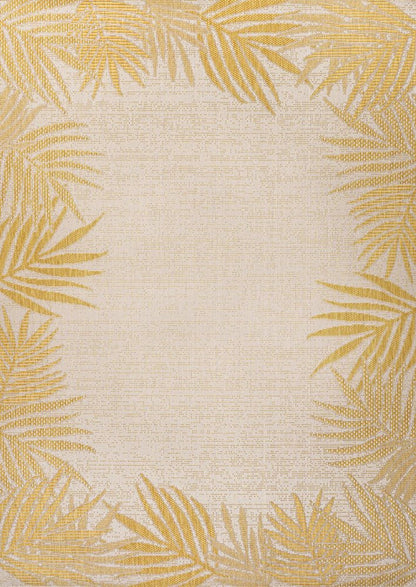 5' X 8' Yellow And Cream Floral Indoor Outdoor Area Rug HomeRoots