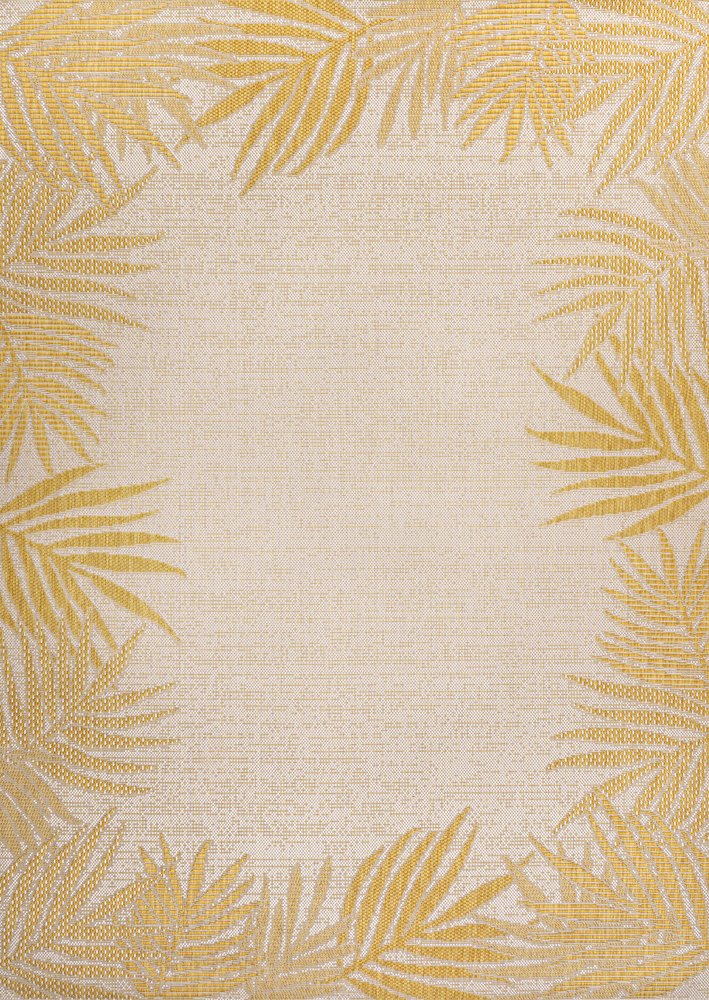5' X 8' Yellow And Cream Floral Indoor Outdoor Area Rug HomeRoots