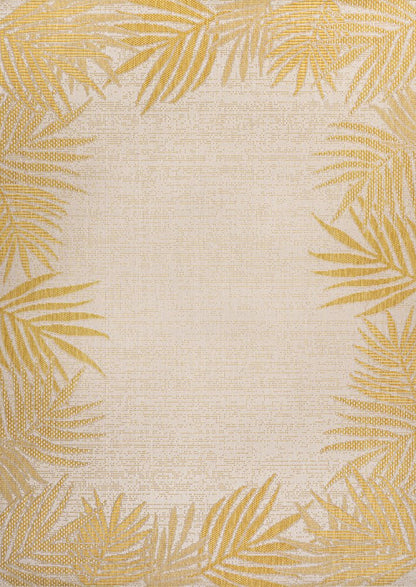 8' X 10' Yellow And Cream Floral Indoor Outdoor Area Rug HomeRoots