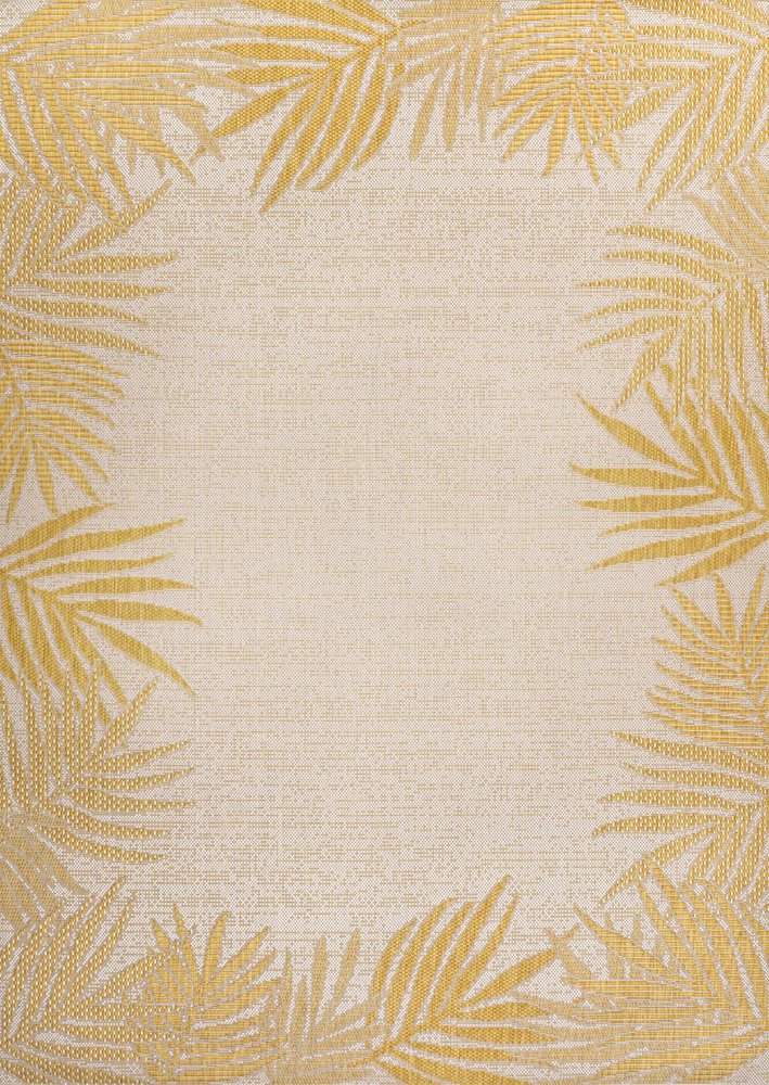 8' X 10' Yellow And Cream Floral Indoor Outdoor Area Rug HomeRoots