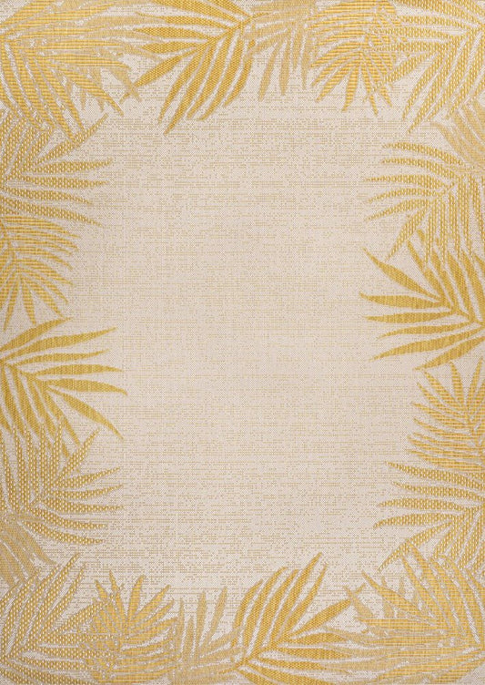 8' X 10' Yellow And Cream Floral Indoor Outdoor Area Rug HomeRoots