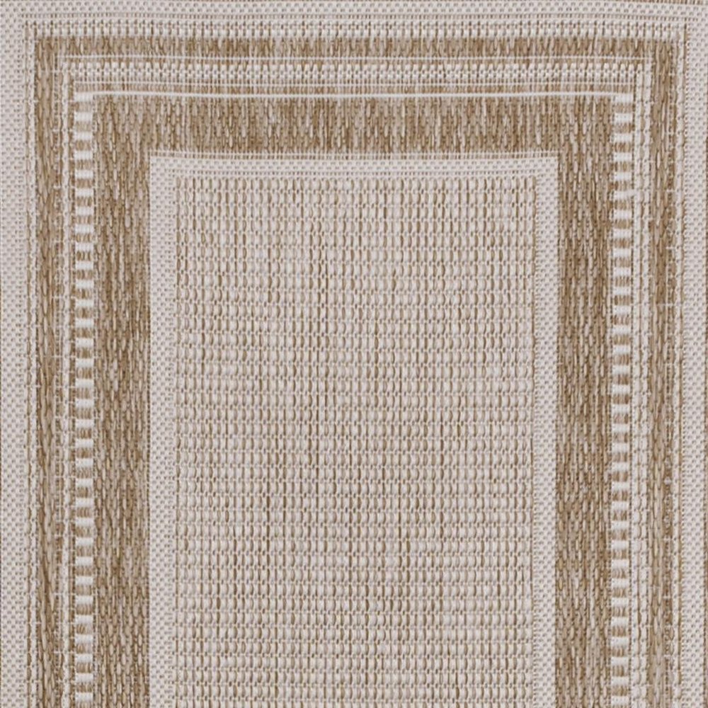8' Beige And Cream Indoor Outdoor Runner Rug HomeRoots