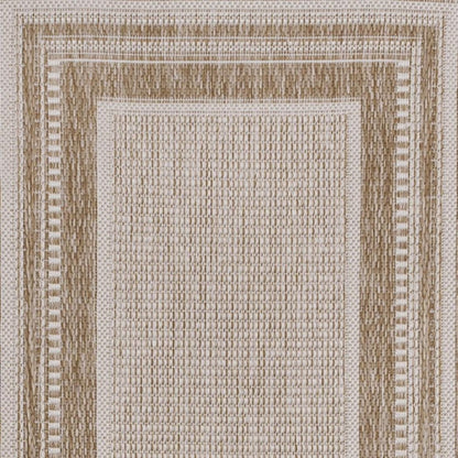 8' Beige And Cream Indoor Outdoor Runner Rug HomeRoots