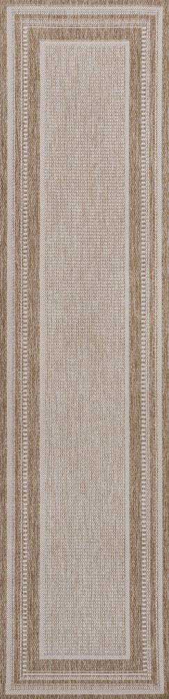 8' Beige And Cream Indoor Outdoor Runner Rug HomeRoots