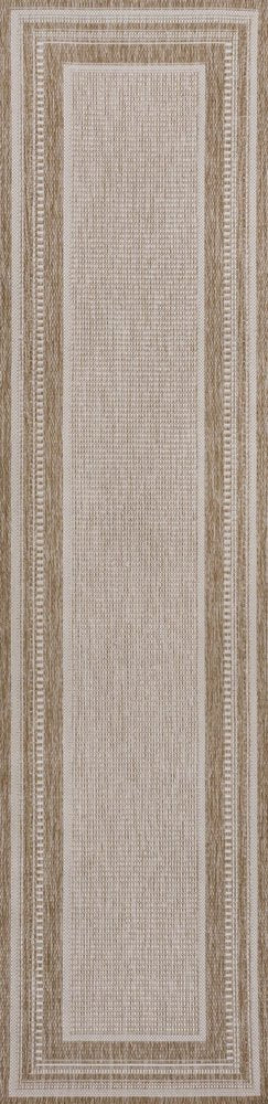 8' Beige And Cream Indoor Outdoor Runner Rug HomeRoots
