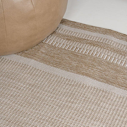 8' Beige And Cream Indoor Outdoor Runner Rug HomeRoots
