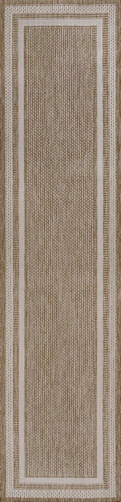 8' Beige And Cream Indoor Outdoor Runner Rug HomeRoots