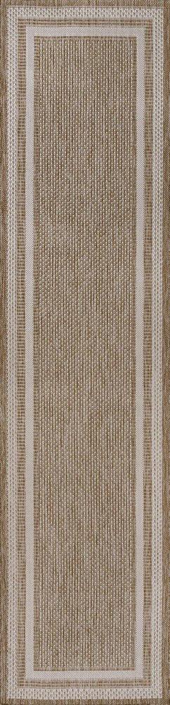 8' Beige And Cream Indoor Outdoor Runner Rug HomeRoots