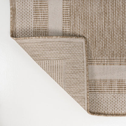 8' Beige And Cream Indoor Outdoor Runner Rug HomeRoots