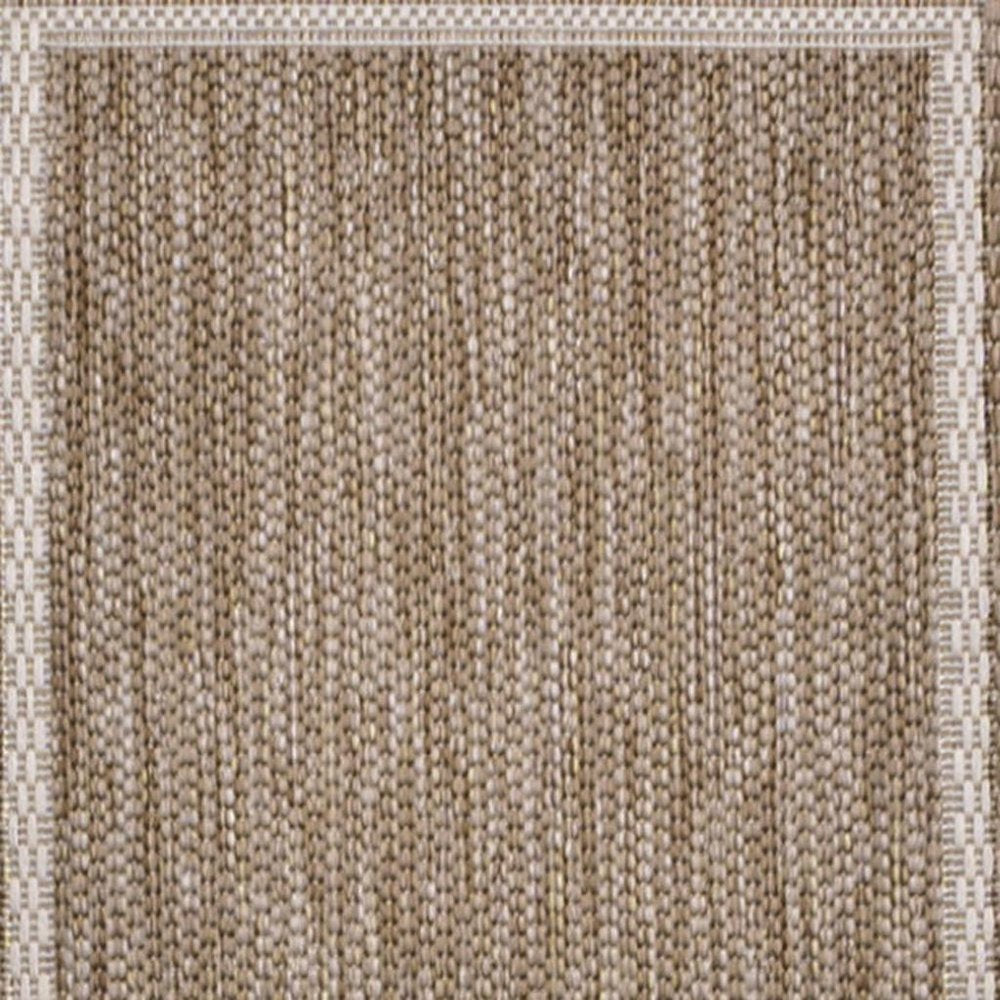 8' Beige And Cream Indoor Outdoor Runner Rug HomeRoots