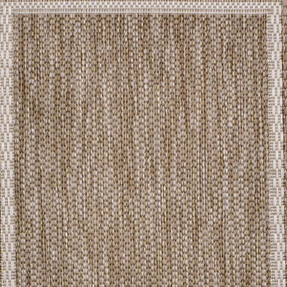 8' Beige And Cream Indoor Outdoor Runner Rug HomeRoots