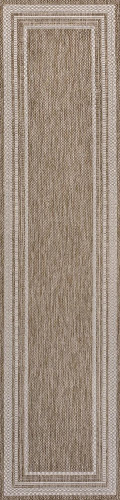 8' Beige And Cream Indoor Outdoor Runner Rug HomeRoots
