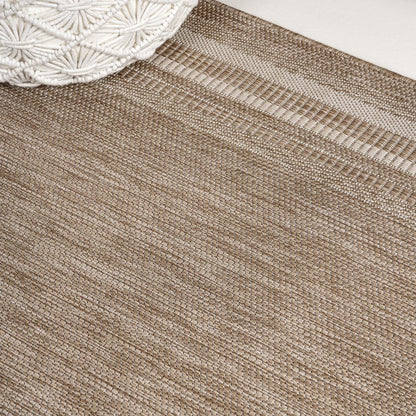8' Beige And Cream Indoor Outdoor Runner Rug HomeRoots